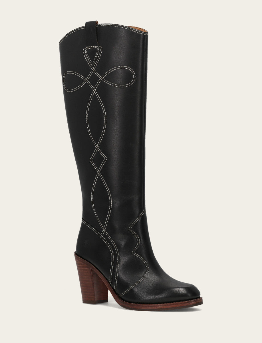 Women's Black Corinne Tall Deco Stitch Boot | Frye Popular