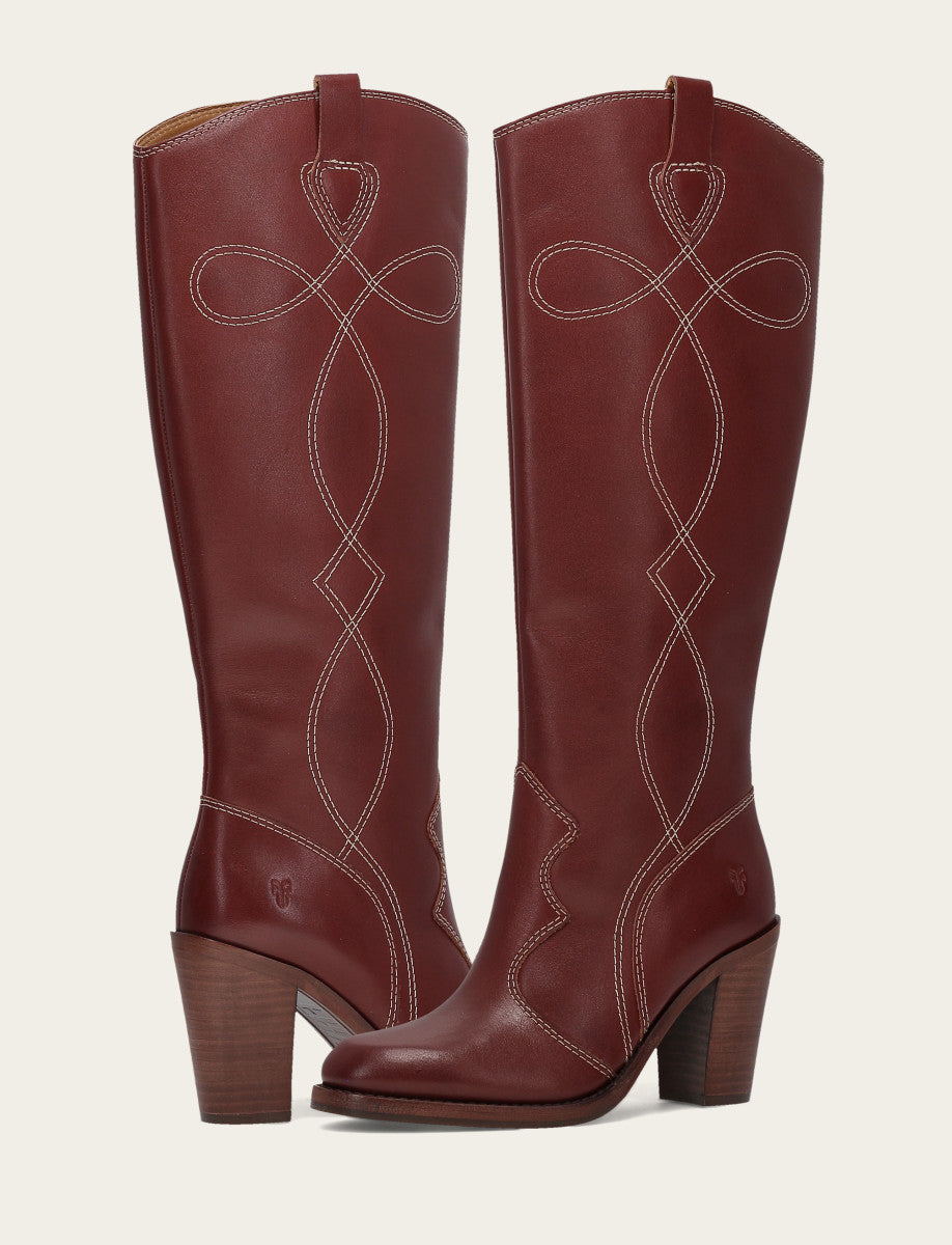 Women's Cranberry Corinne Tall Deco Stitch Boot | Frye Latest