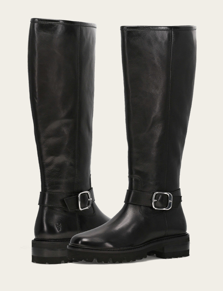 Women's Black Olivia Buckle Tall Boot | Frye Featured