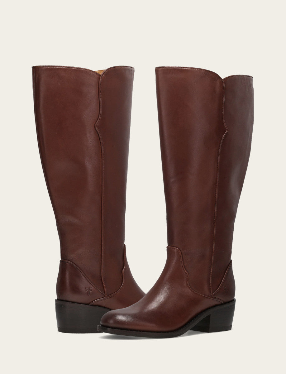 Women's Saddle Carson 2 Piping Tall Wide Calf Boot | Frye Featured