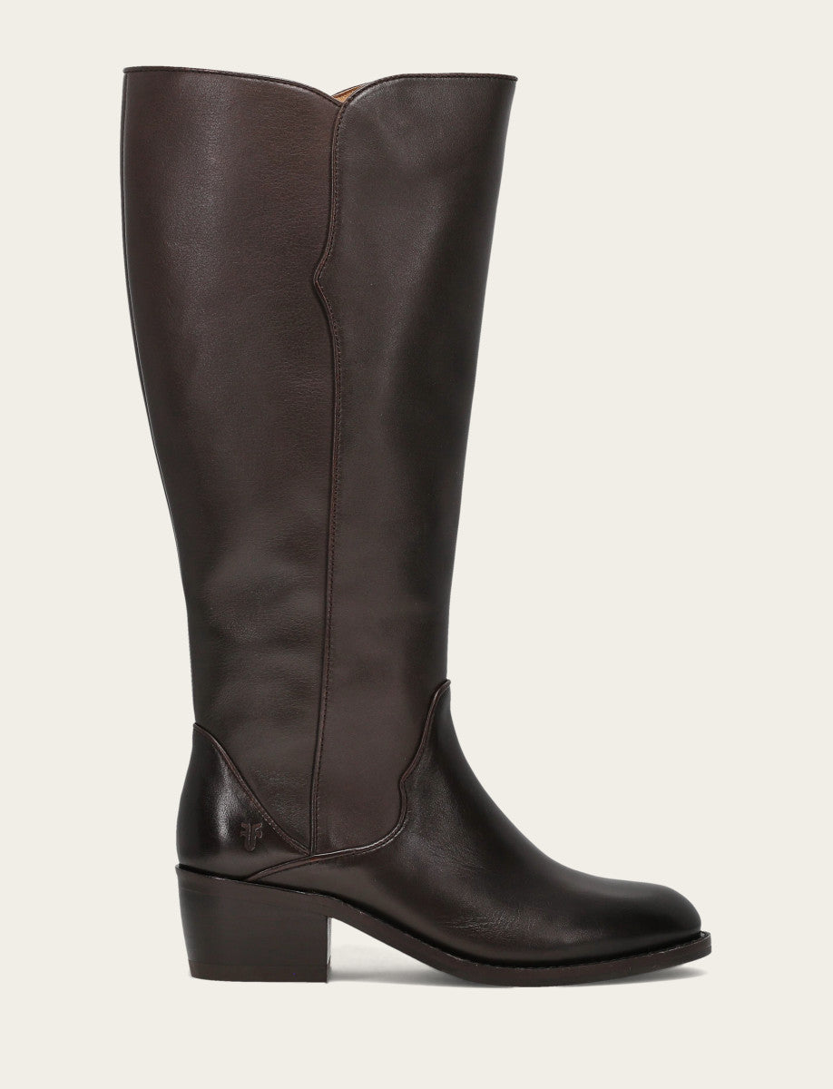 Women's Dark Brown Carson 2 Piping Tall Wide Calf Boot | Frye Popular