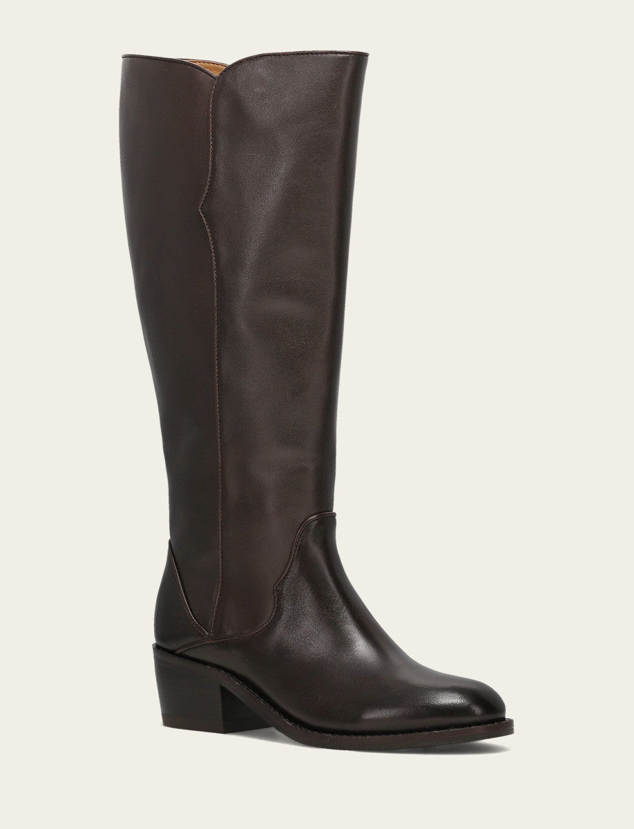 Women's Dark Brown Carson 2 Piping Tall Wide Calf Boot | Frye Popular