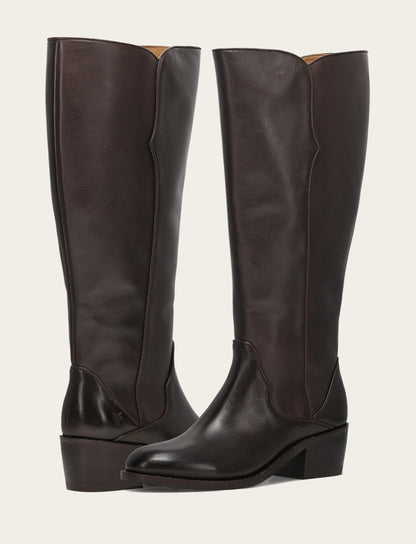 Women's Dark Brown Carson 2 Piping Tall Wide Calf Boot | Frye Popular