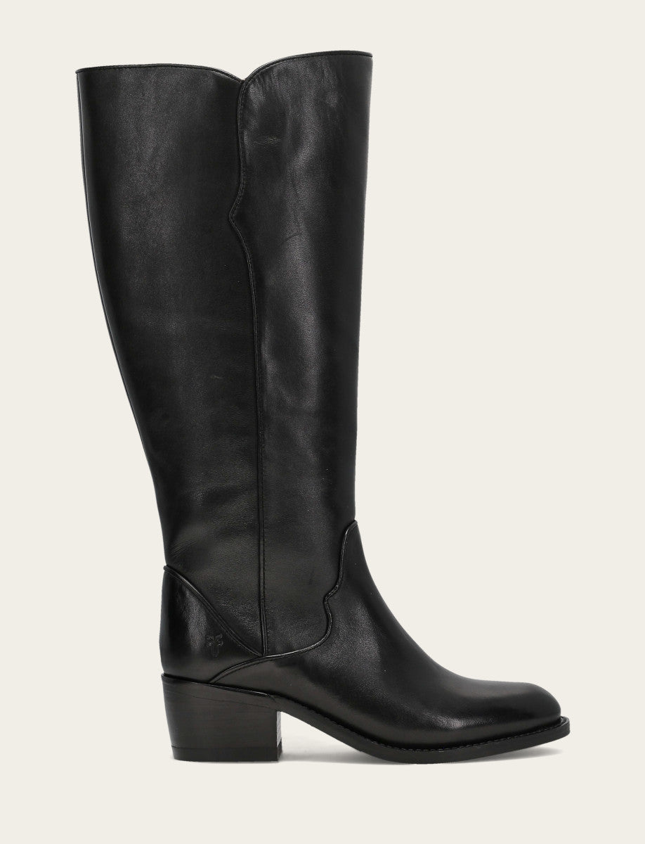 Women's Black Carson 2 Piping Tall Wide Calf Boot | Frye Everyday