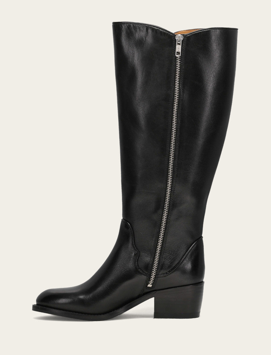 Women's Black Carson 2 Piping Tall Wide Calf Boot | Frye Everyday