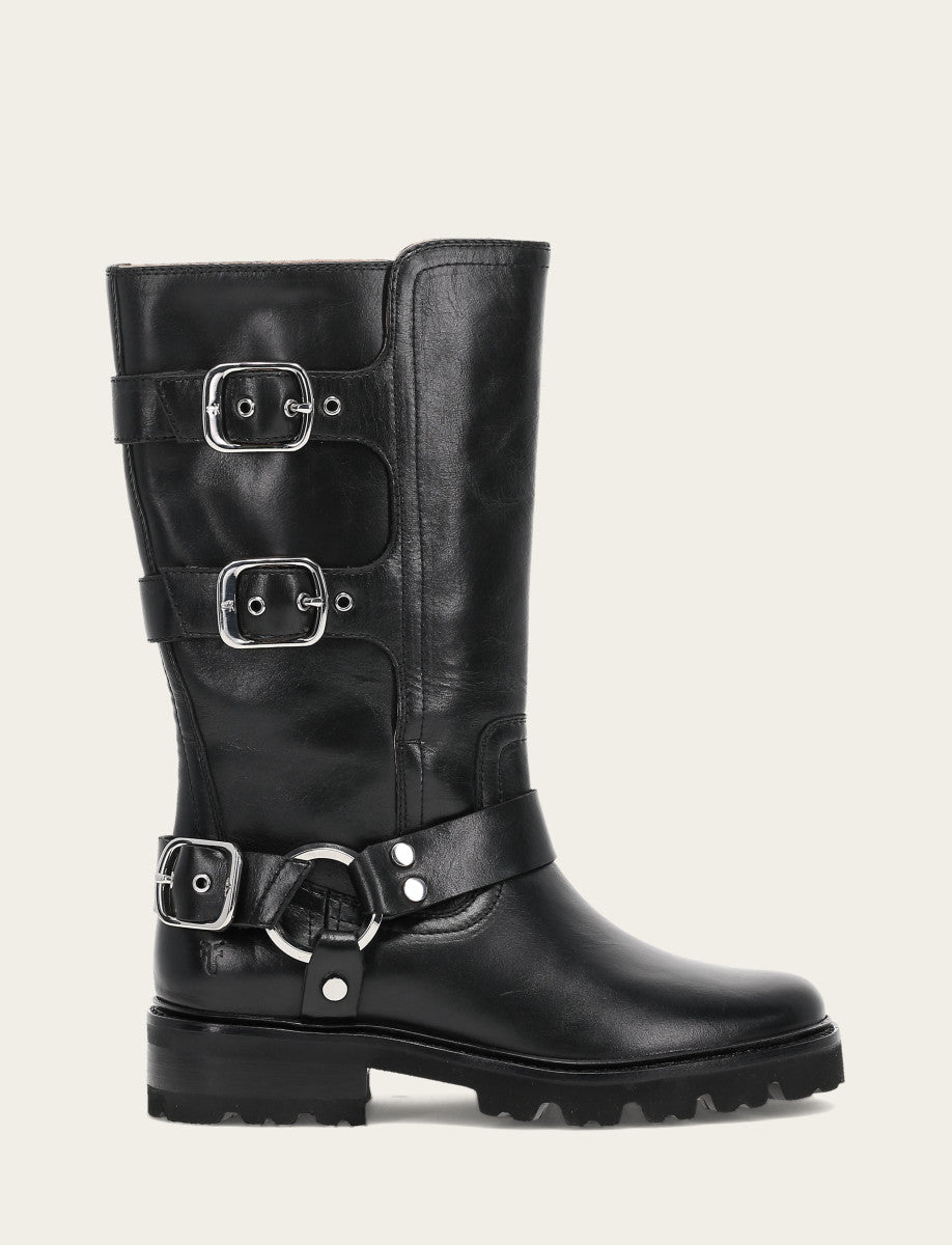 Women's Black Olivia Moto Mid Boot | Frye Deals