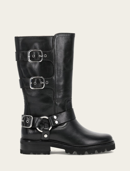 Women's Black Olivia Moto Mid Boot | Frye Deals