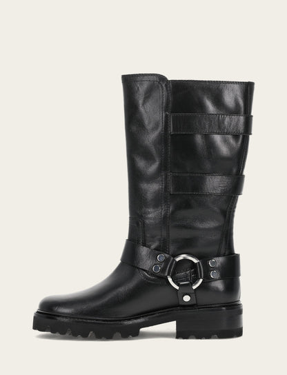 Women's Black Olivia Moto Mid Boot | Frye Deals