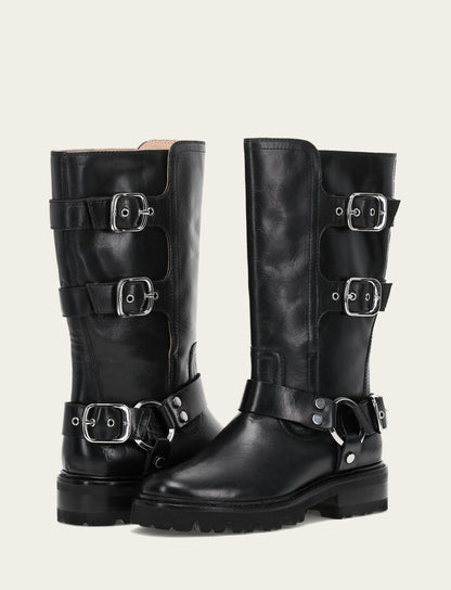Women's Black Olivia Moto Mid Boot | Frye Deals