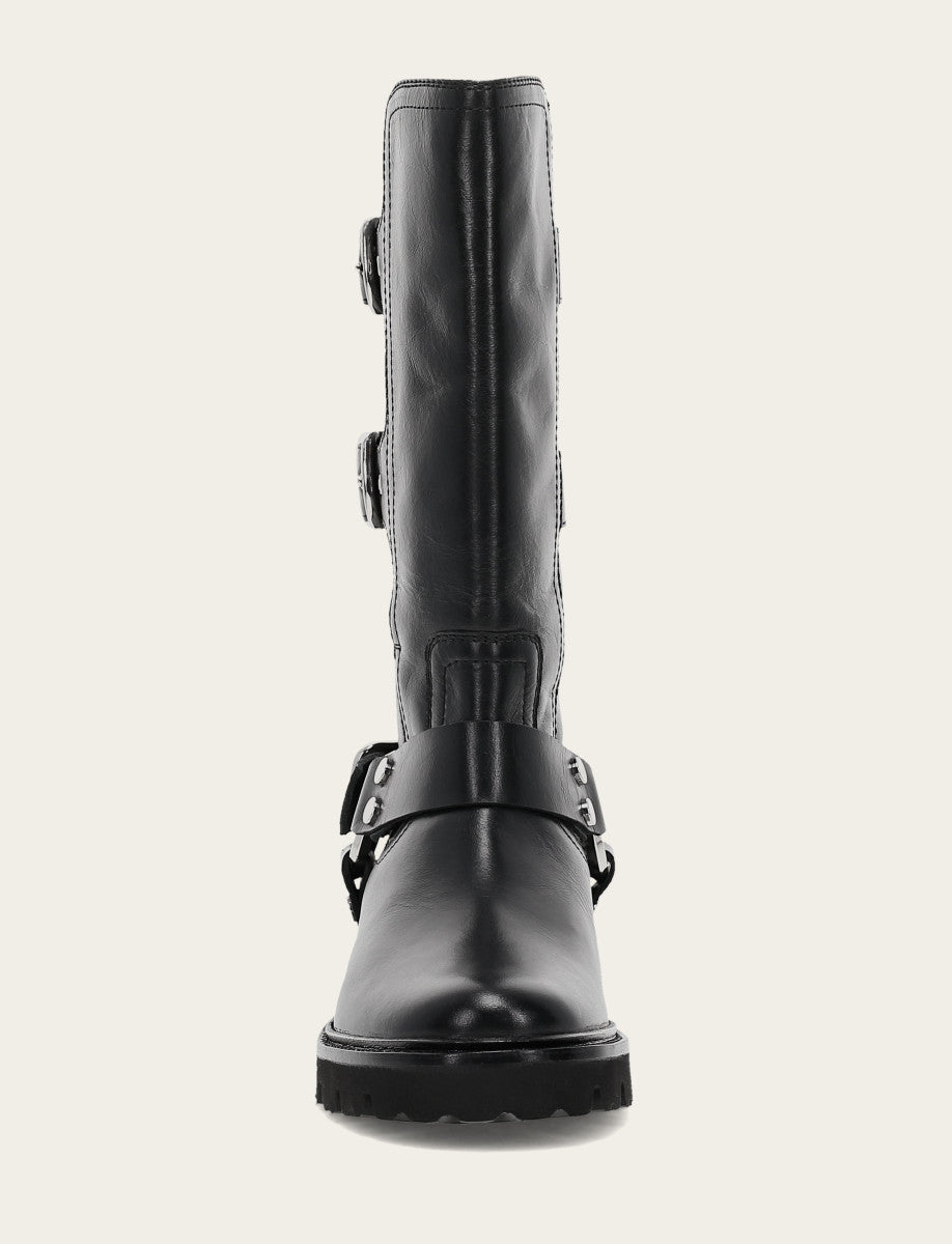 Women's Black Olivia Moto Mid Boot | Frye Deals