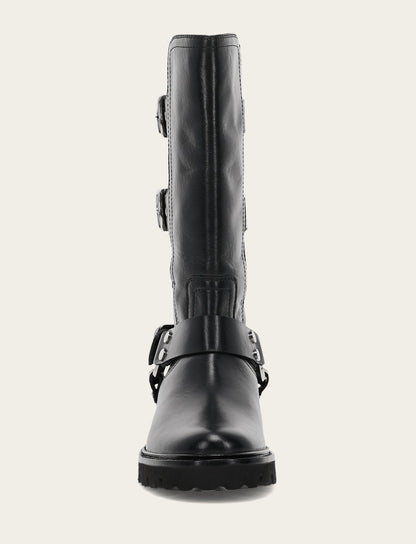Women's Black Olivia Moto Mid Boot | Frye Deals