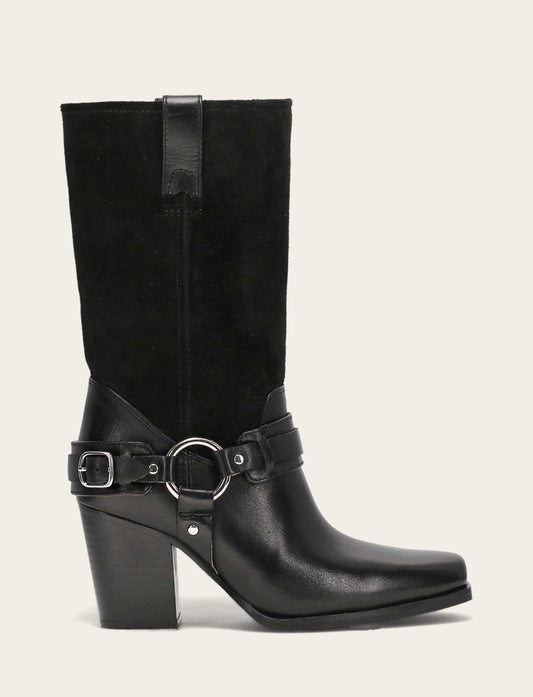 Women's Black Shiloh Harness Belted Boot | Frye Value