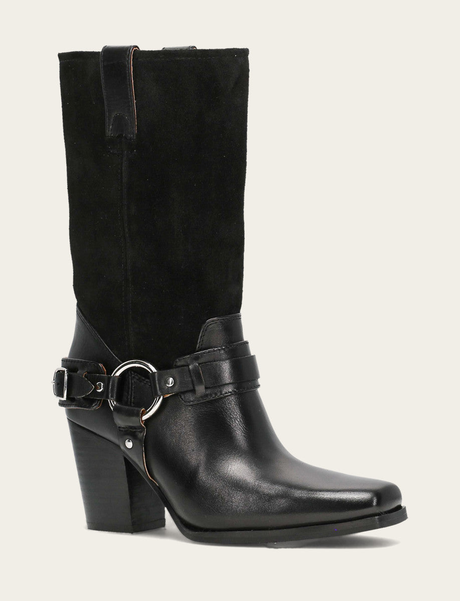 Women's Black Shiloh Harness Belted Boot | Frye Value