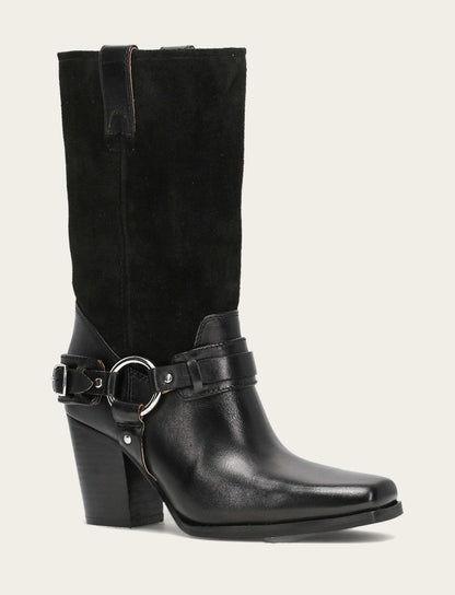 Women's Black Shiloh Harness Belted Boot | Frye Value