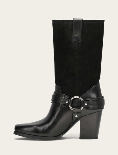 Women's Black Shiloh Harness Belted Boot | Frye Value