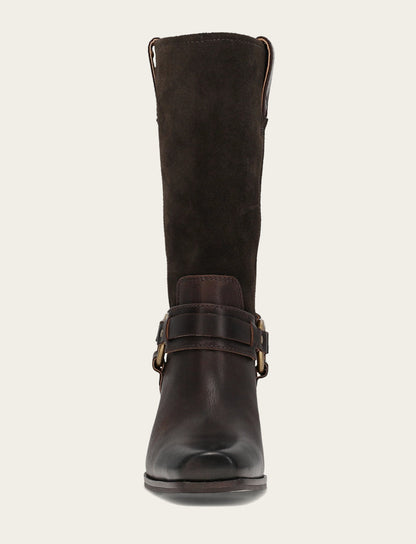 Women's Dark Brown Shiloh Harness Belted Boot | Frye Top Pick