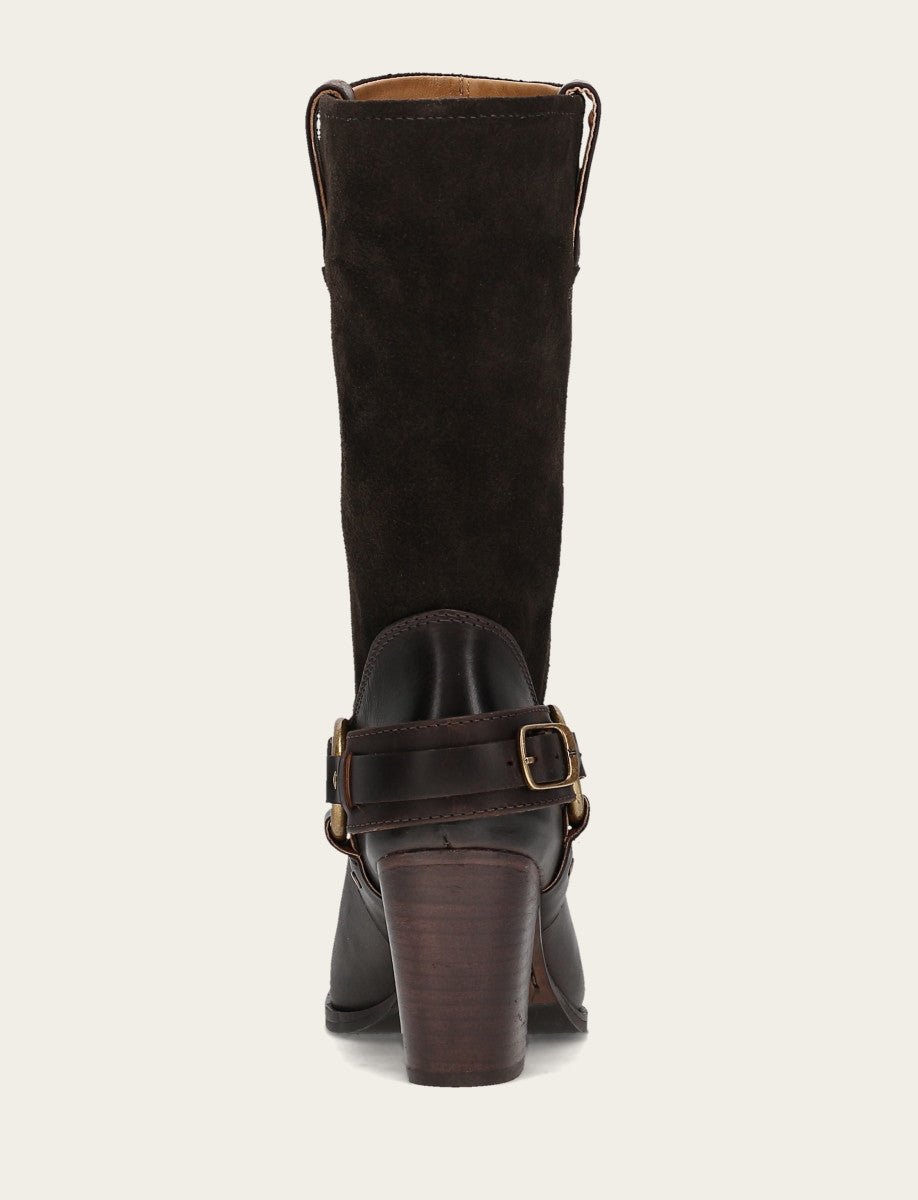 Women's Dark Brown Shiloh Harness Belted Boot | Frye Top Pick