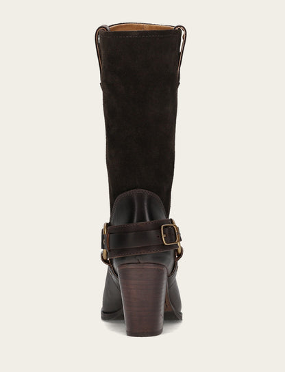 Women's Dark Brown Shiloh Harness Belted Boot | Frye Top Pick