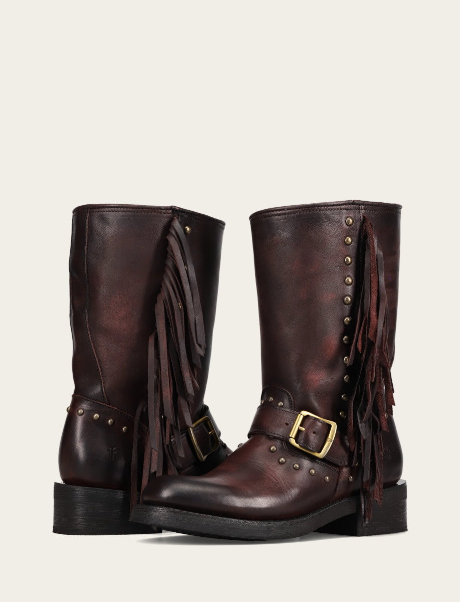 Women's Cherry Lacquer Viv Fringe Engineer Boot | Frye Classic