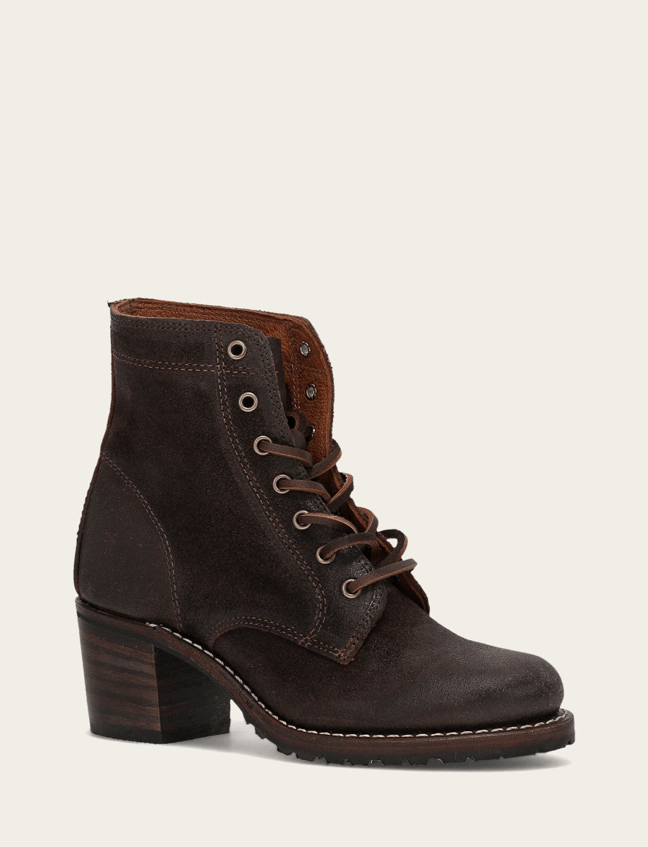 Women's Dark Brown Sabrina 6G Lace Up Boots | Frye Premium