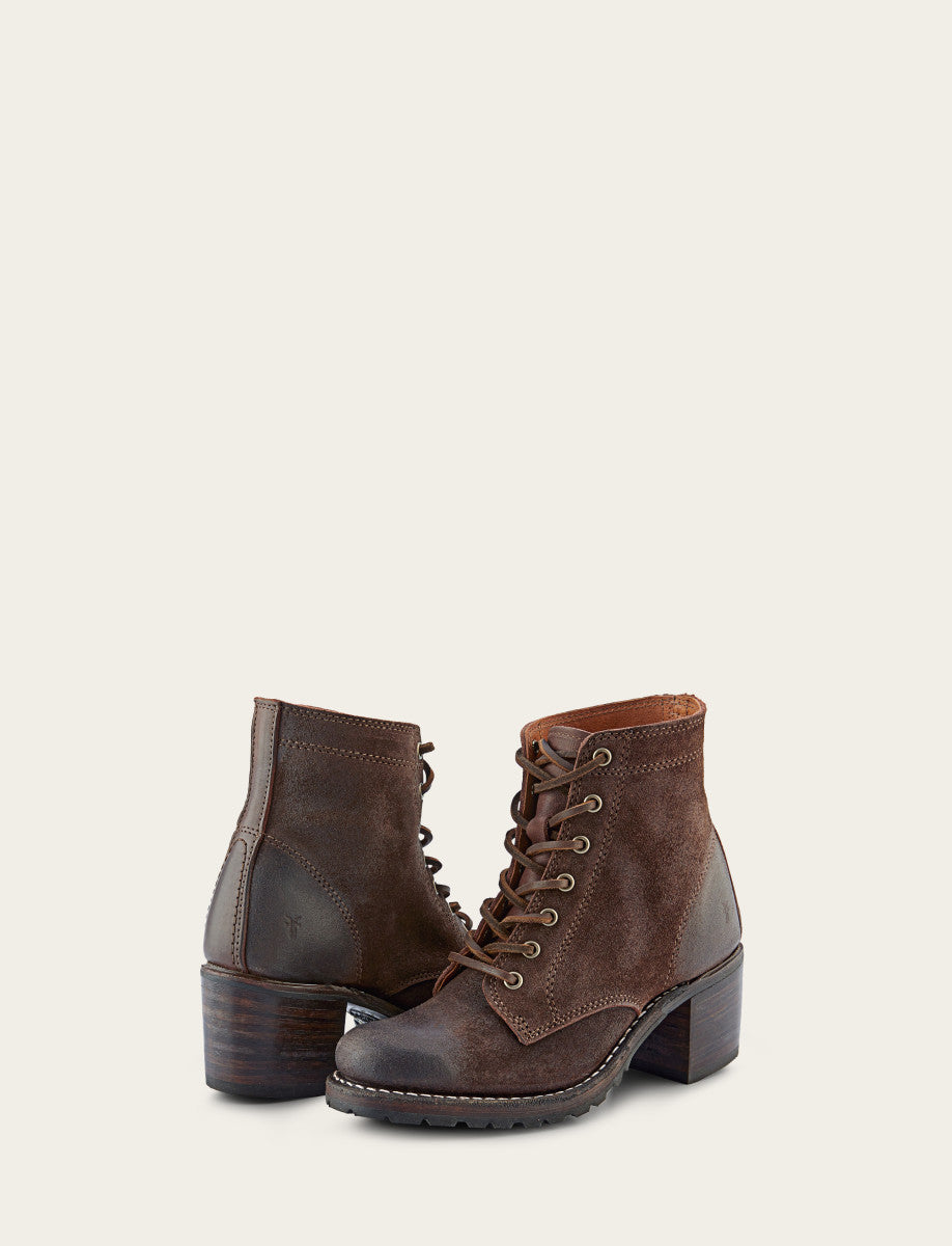 Women's Dark Brown Sabrina 6G Lace Up Boots | Frye Premium