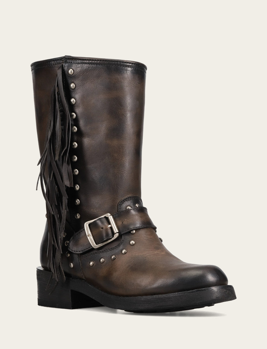Women's Black Viv Fringe Engineer Boot | Frye Value