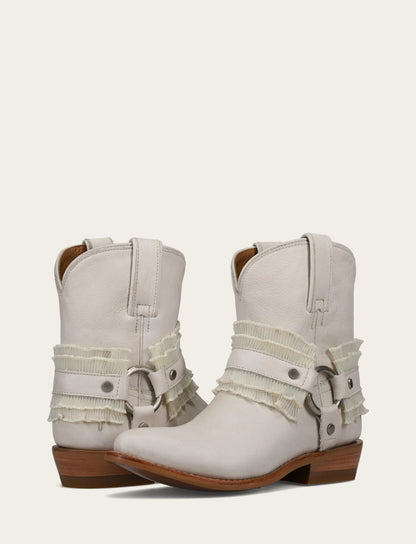 Women's Ivory Billy Harness Ruffle Boots | Frye Discount
