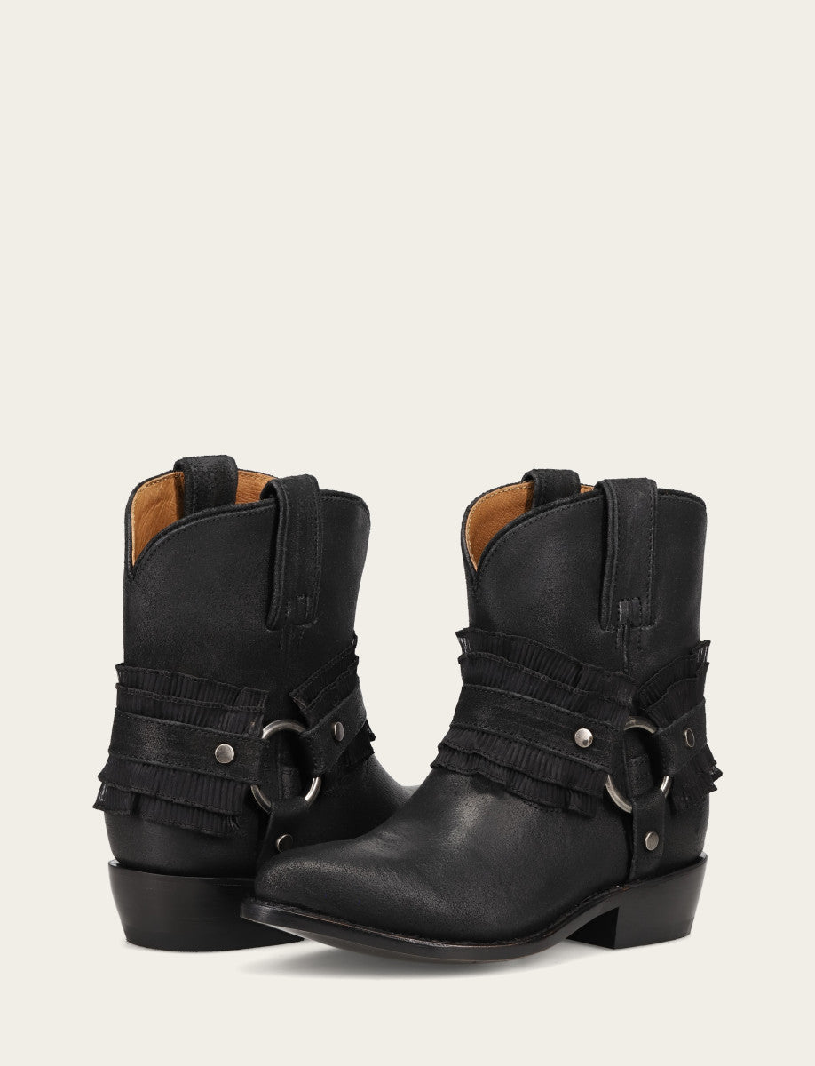 Women's Black Billy Harness Ruffle Boots | Frye Best Seller