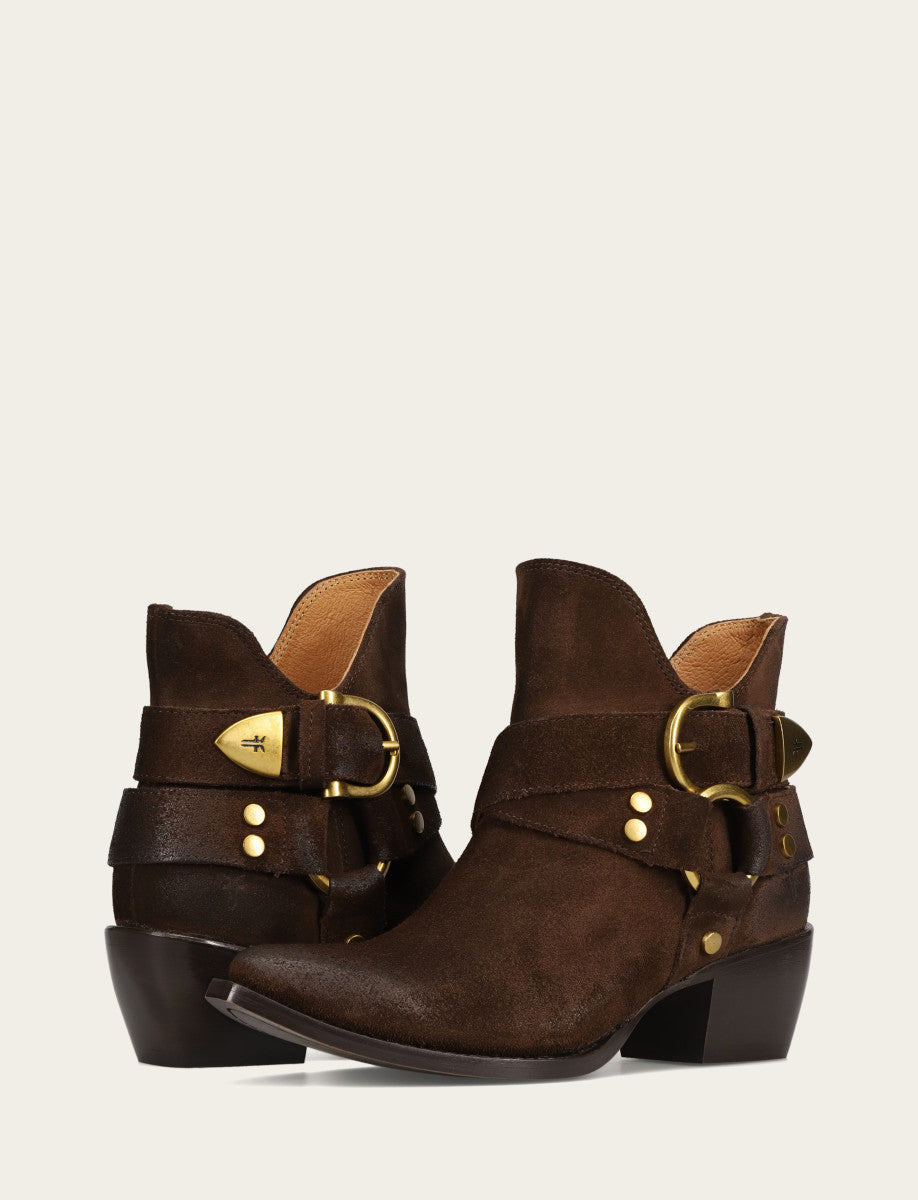 Women's Chocolate Sacha Multi Strap Booties | Frye New