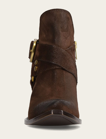 Women's Chocolate Sacha Multi Strap Booties | Frye New