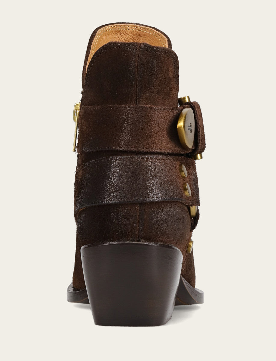 Women's Chocolate Sacha Multi Strap Booties | Frye New
