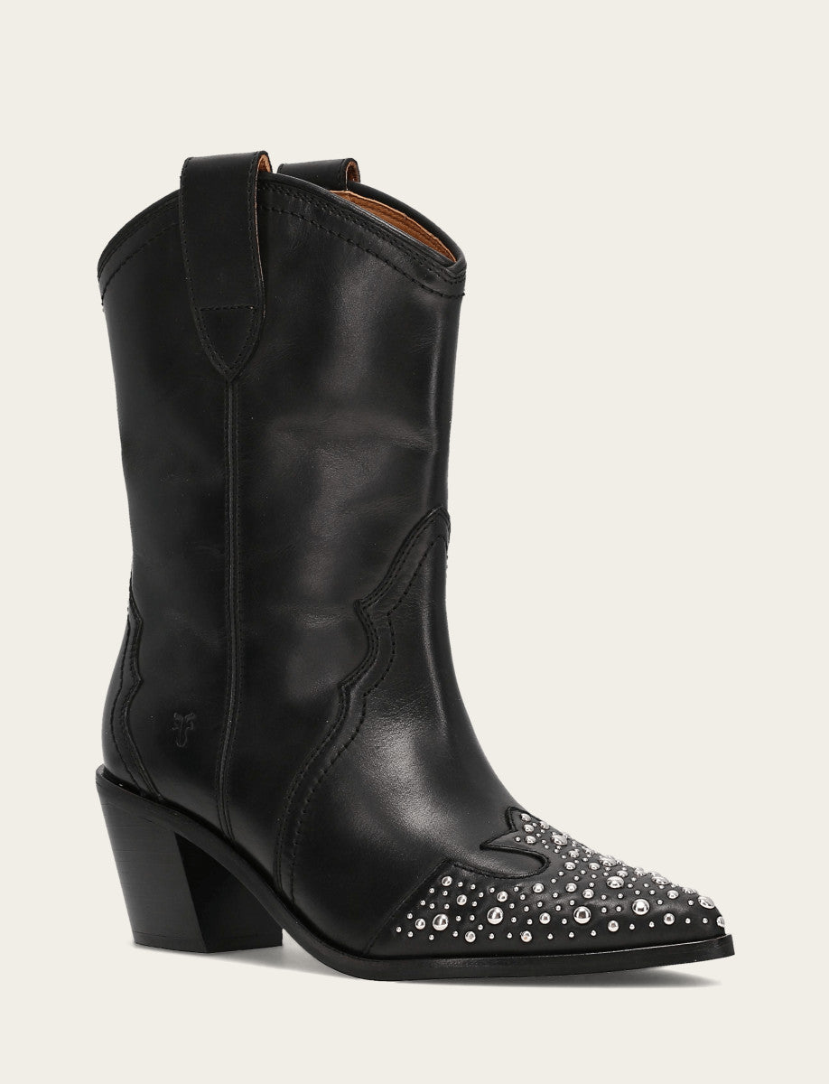 Women's Black Sara Wingtip Stud Boot | Frye Sale