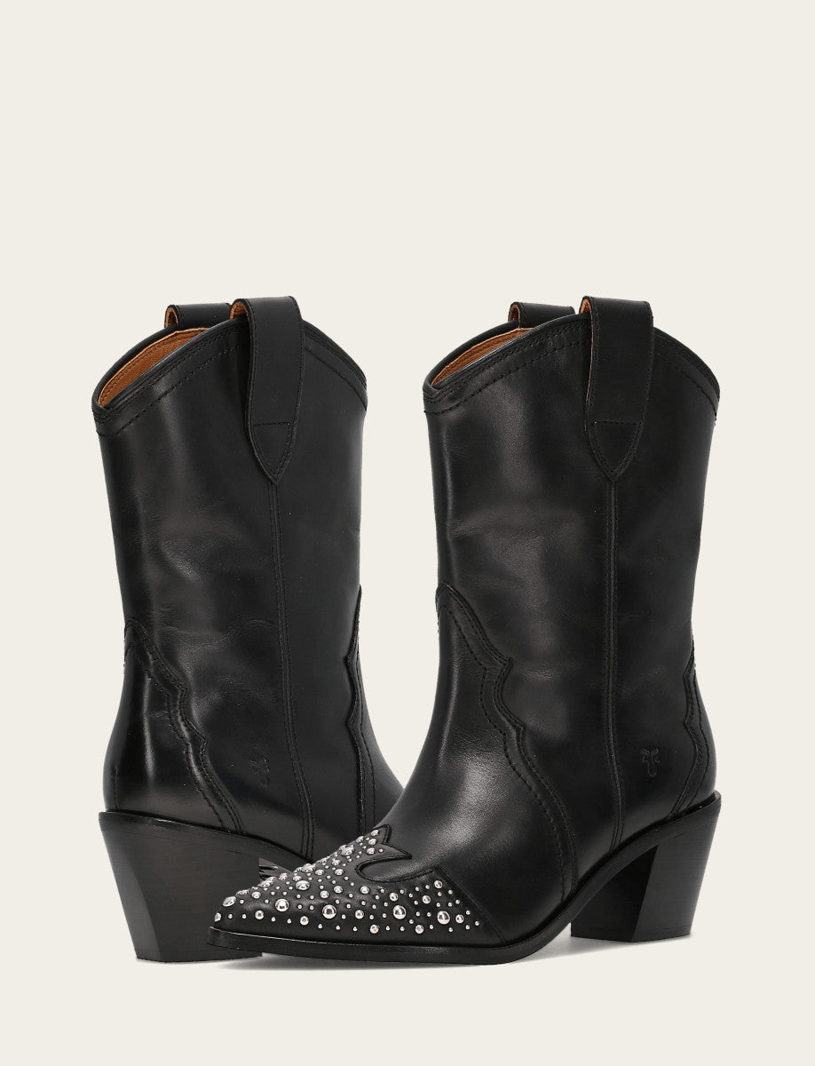 Women's Black Sara Wingtip Stud Boot | Frye Sale