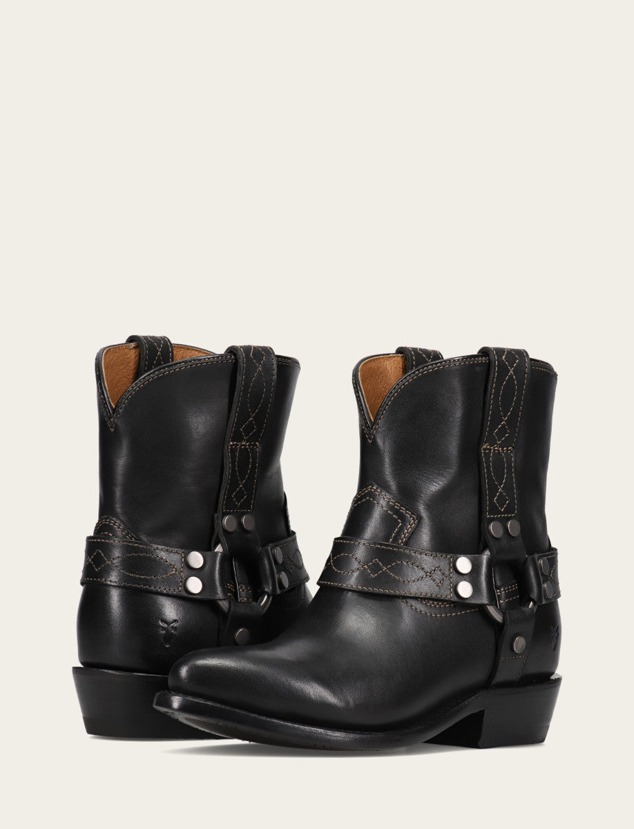 Women's Black Billy Short Harness Booties | Frye Trusted