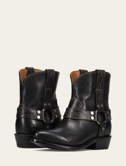 Women's Black Billy Short Harness Booties | Frye Trusted