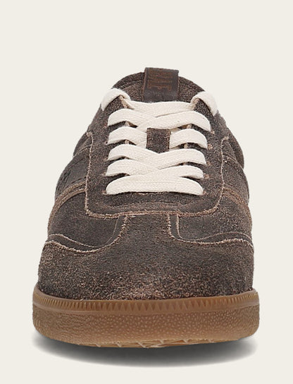 Women's Dark Truffle Milly Low Lace Shearling Sneaker | Frye New