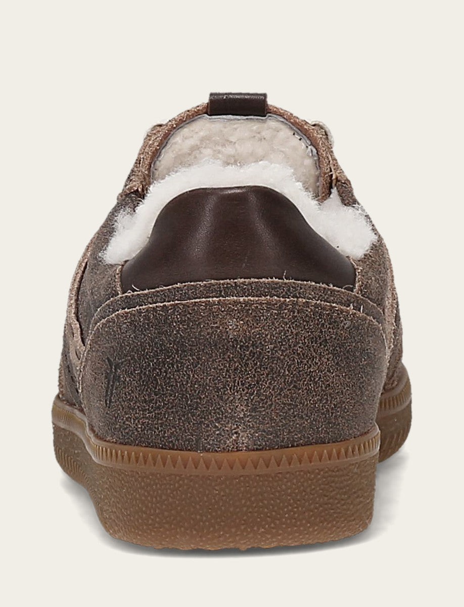 Women's Dark Truffle Milly Low Lace Shearling Sneaker | Frye New
