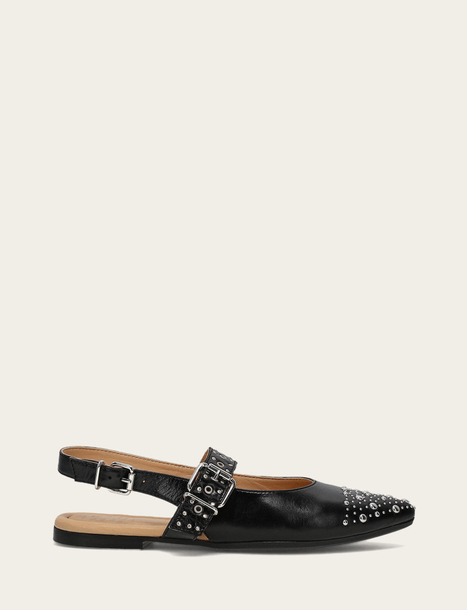 Women's Black Heather Slingback Studded Shoe | Frye Smart Buy
