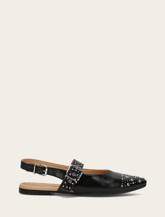 Women's Black Heather Slingback Studded Shoe | Frye Smart Buy