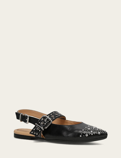 Women's Black Heather Slingback Studded Shoe | Frye Smart Buy