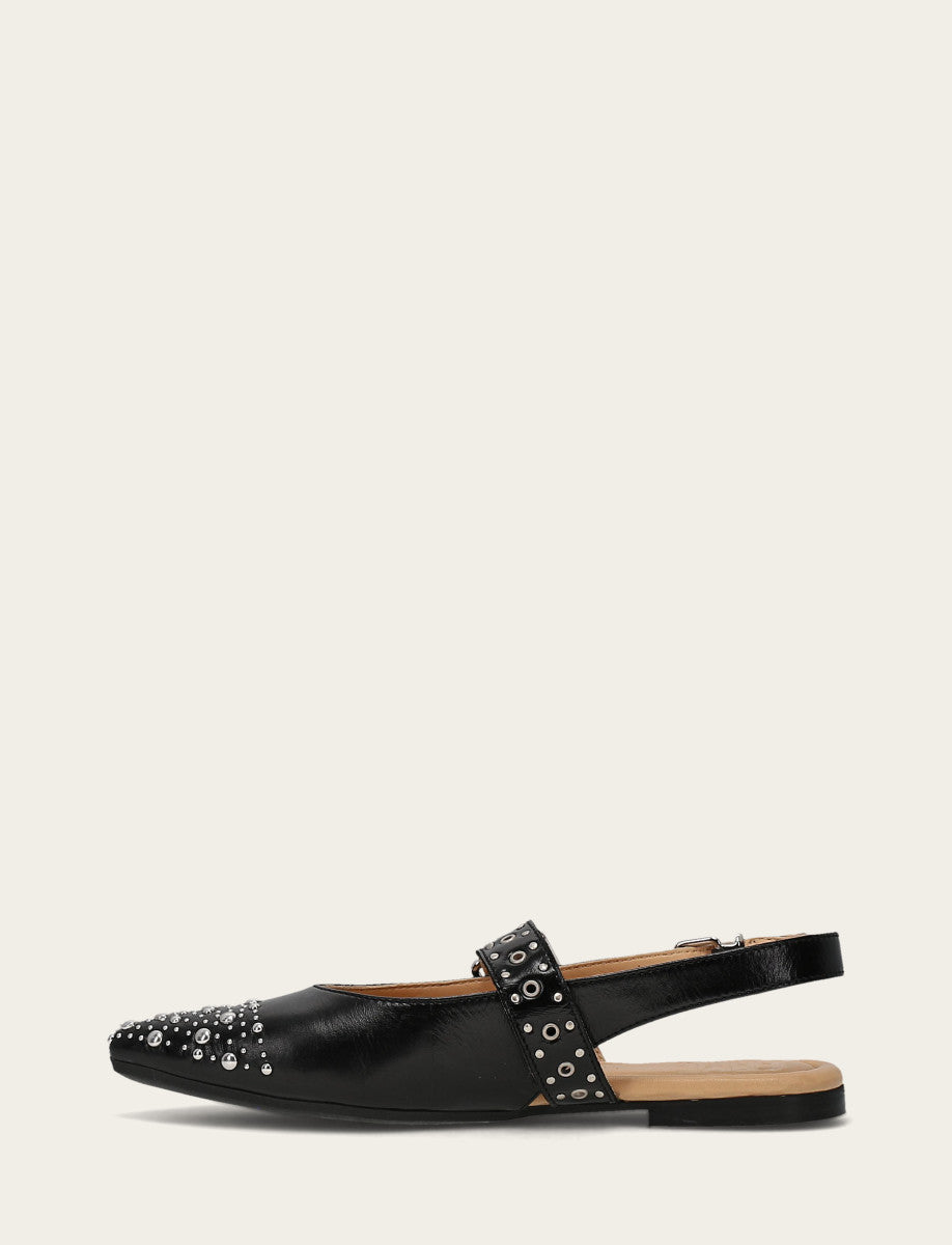 Women's Black Heather Slingback Studded Shoe | Frye Smart Buy