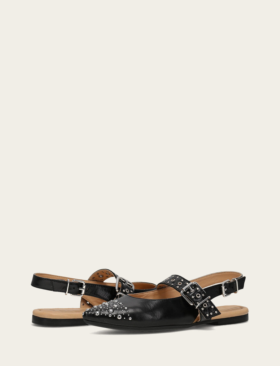 Women's Black Heather Slingback Studded Shoe | Frye Smart Buy