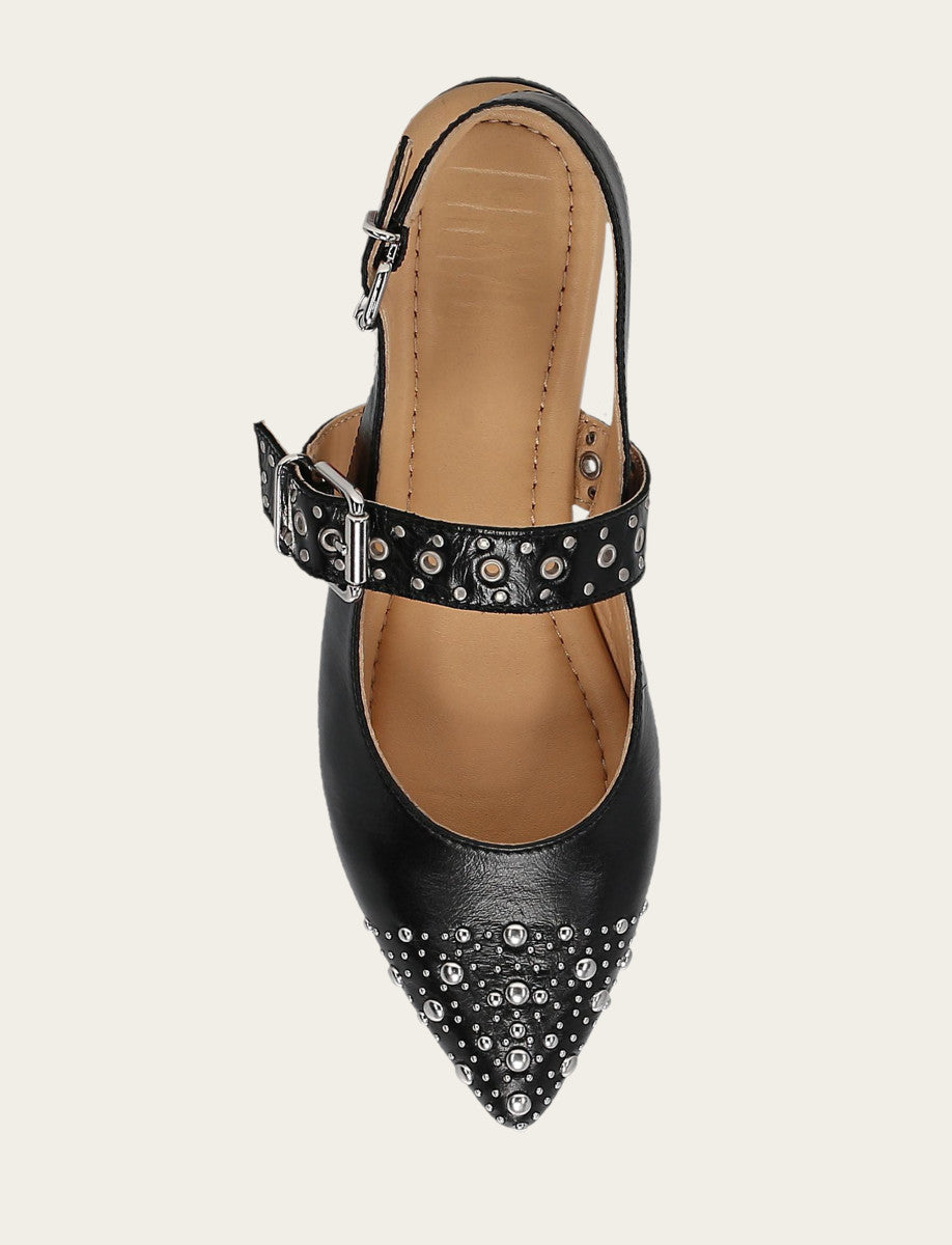 Women's Black Heather Slingback Studded Shoe | Frye Smart Buy