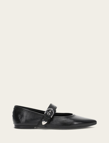 Women's Black Heather Buckle Mary Jane Flats | Frye Classic