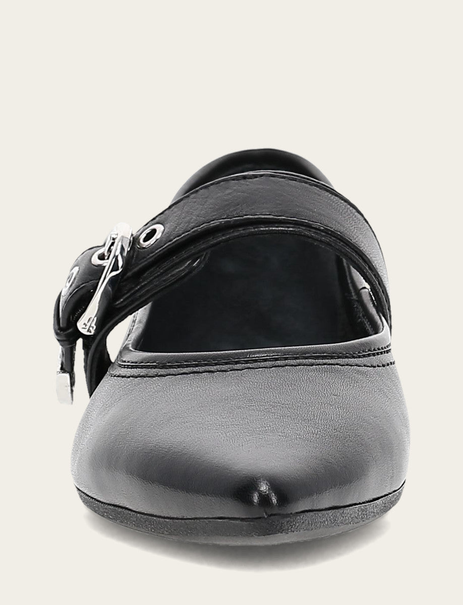Women's Black Heather Buckle Mary Jane Flats | Frye Classic
