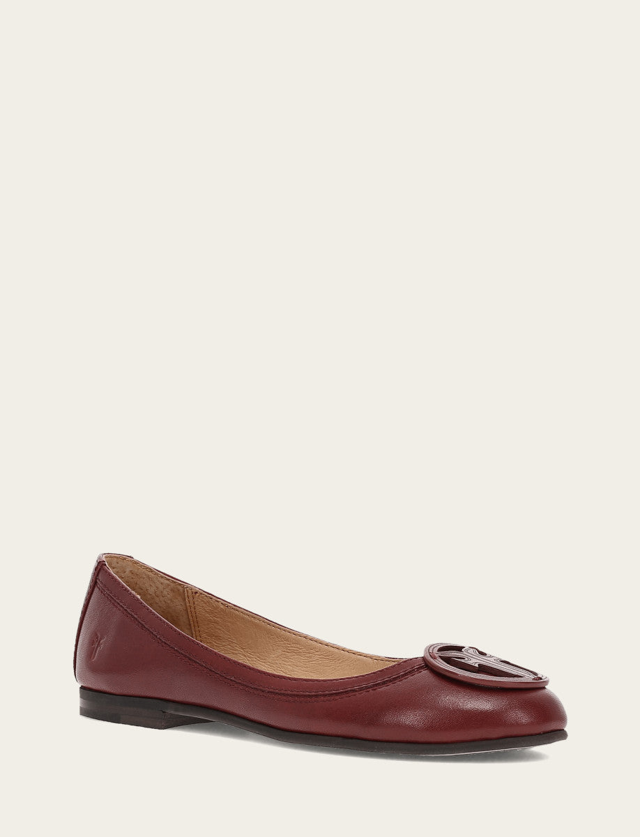 Women's Cranberry Carson Logo Ballet Shoe | Frye New