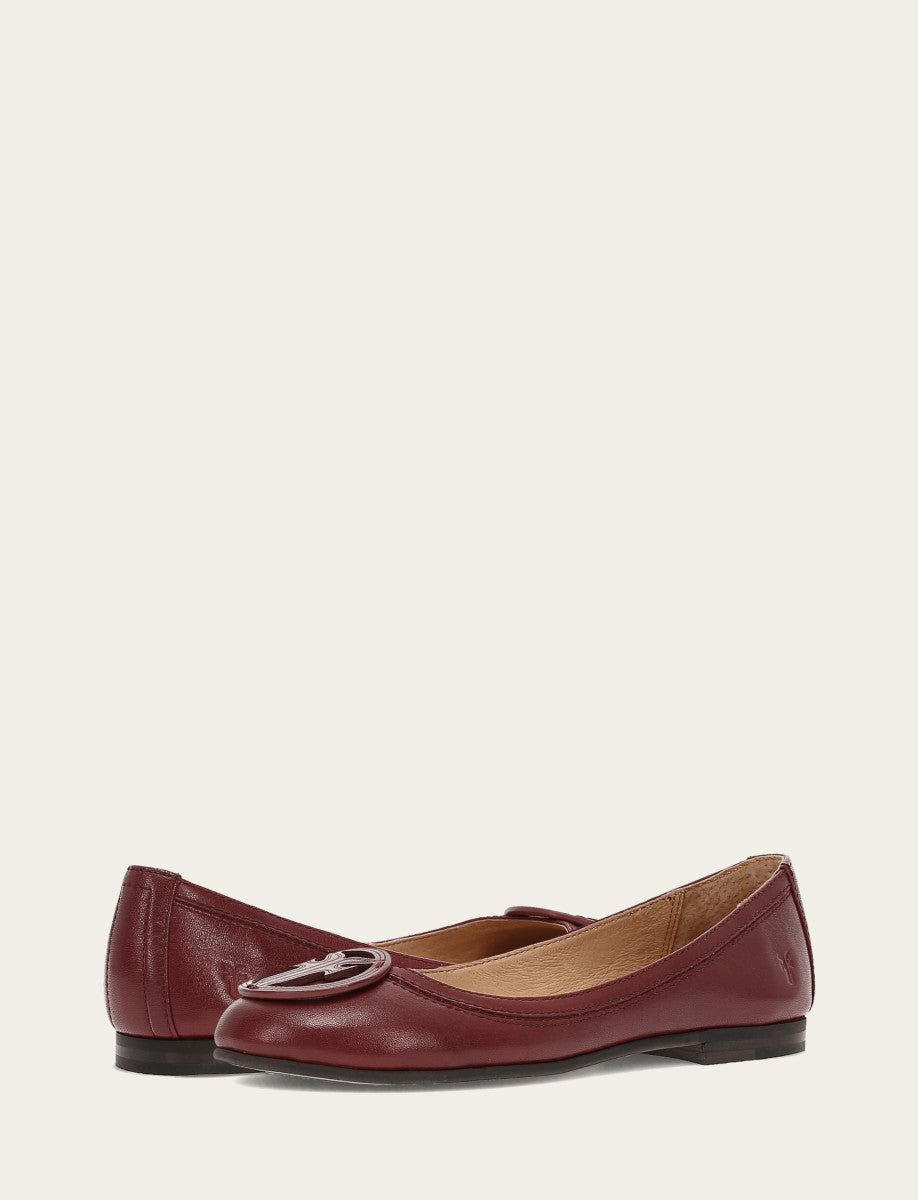 Women's Cranberry Carson Logo Ballet Shoe | Frye New