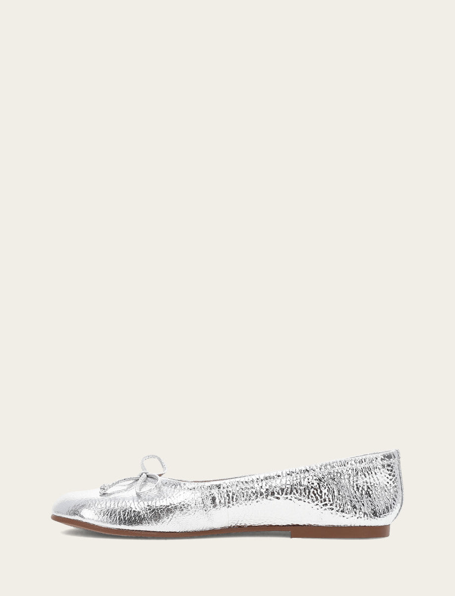 Women's Silver Emma Ballet Shoe | Frye Premium