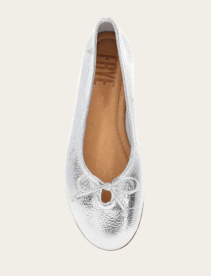 Women's Silver Emma Ballet Shoe | Frye Premium