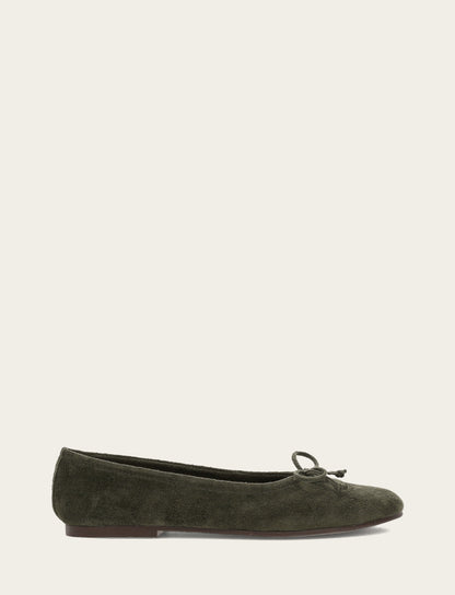 Women's Dark Olive Emma Ballet Shoe | Frye Exclusive